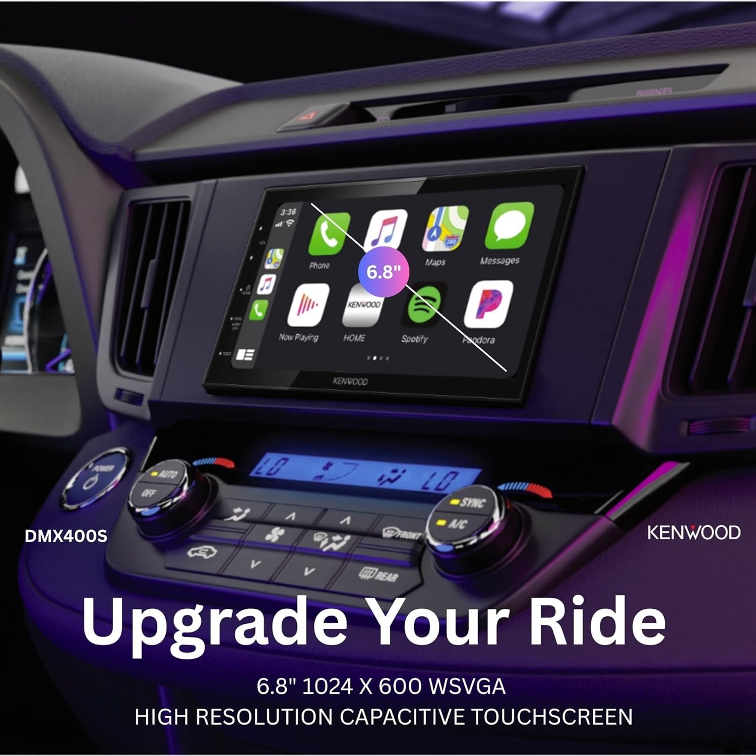 KENWOOD DMX400S Digital Multimedia Receiver 6.8″ Screen w/ Apple CarPlay & Andro
