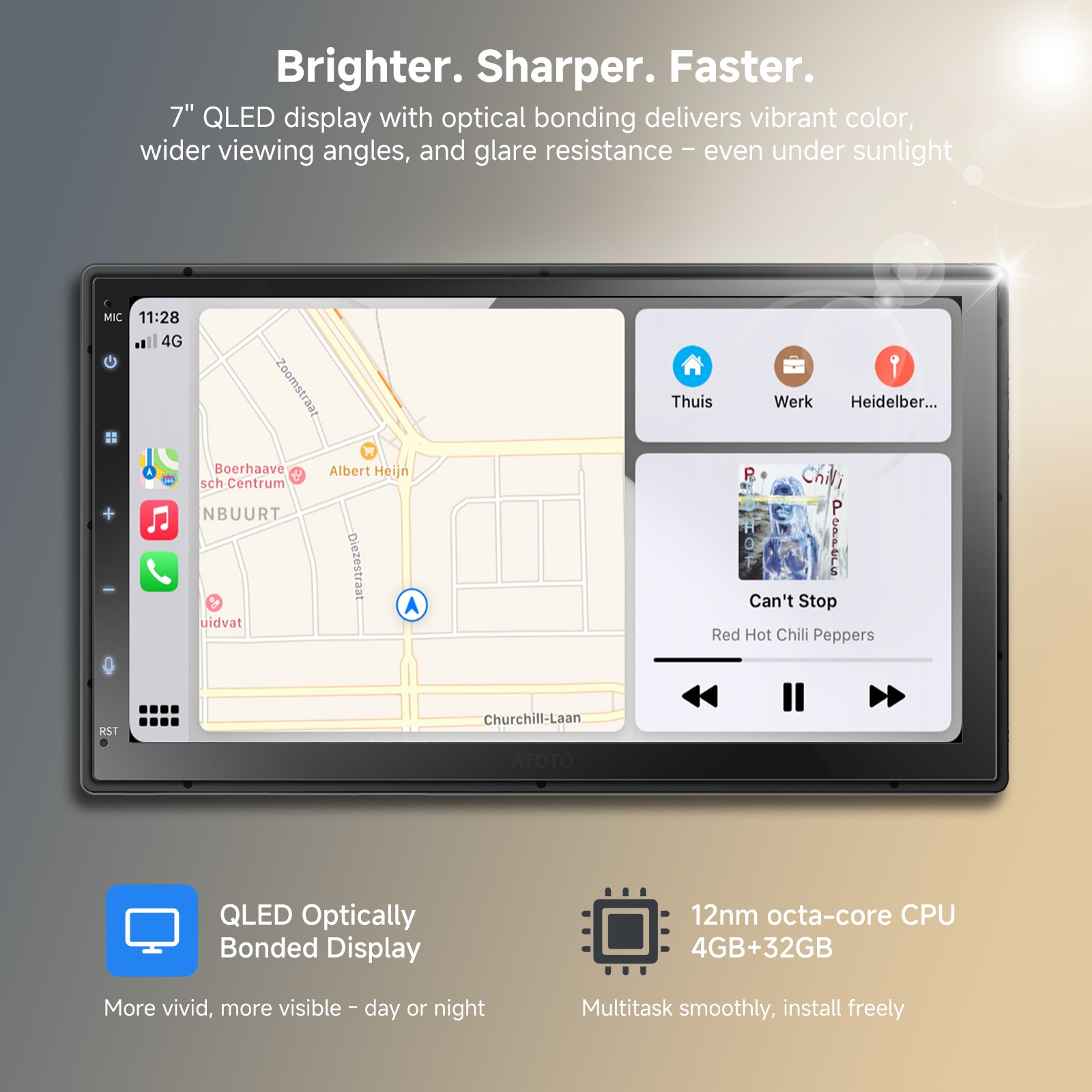 ATOTO S8 MS Double-DIN Car Stereo Wireless CarPlay & Android Auto,4G LTE Navi