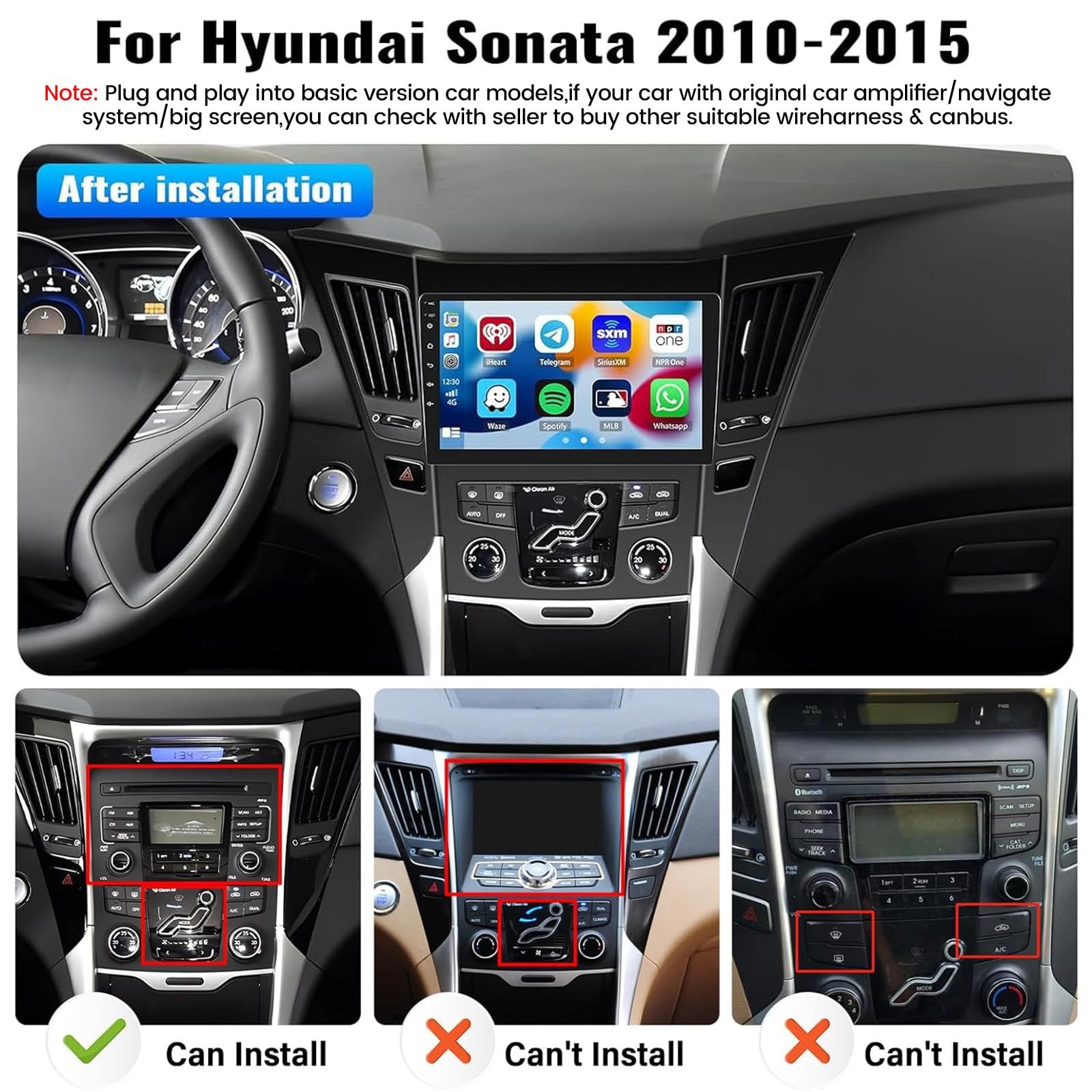 Zomolither 4-Core+64G for Hyundai Sonata Android 13 Stereo