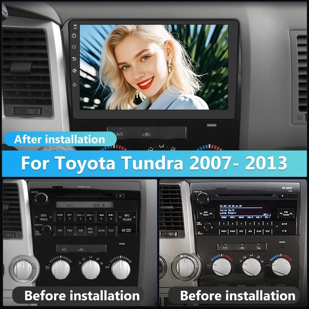 10.1″ Android 13 Car Stereo Toyota Tundra 07-13 Sequoia CarPlay GPS 2GB+64GB