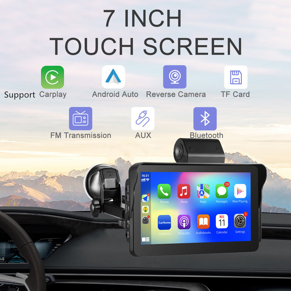 7in MP5 Player For Apple CarPlay Android Auto Touch Screen Car Stereo Radio BT