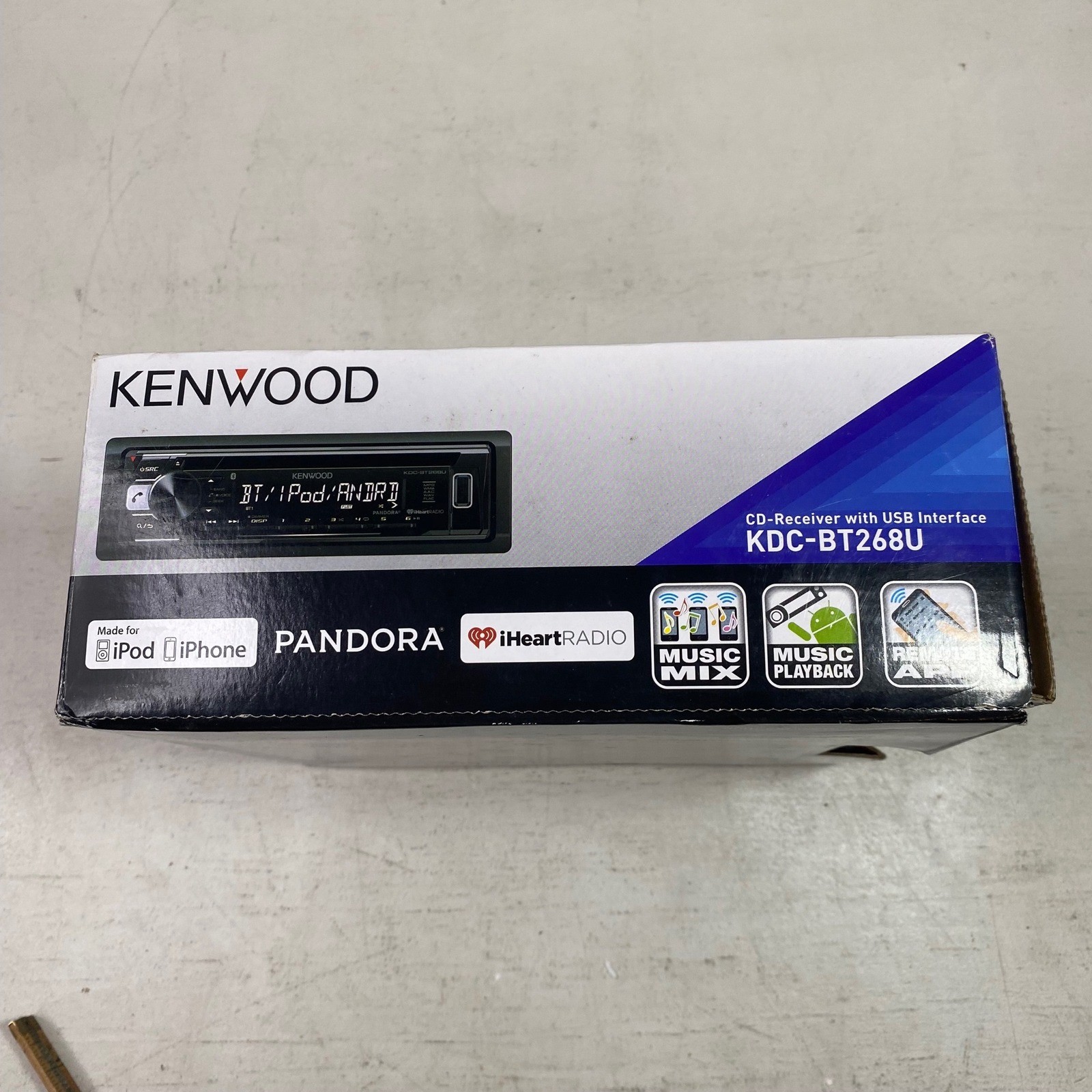 Kenwood KDC-BT268U Car CD Receiver Bluetooth USB Pandora iHeartRadio Single DIN