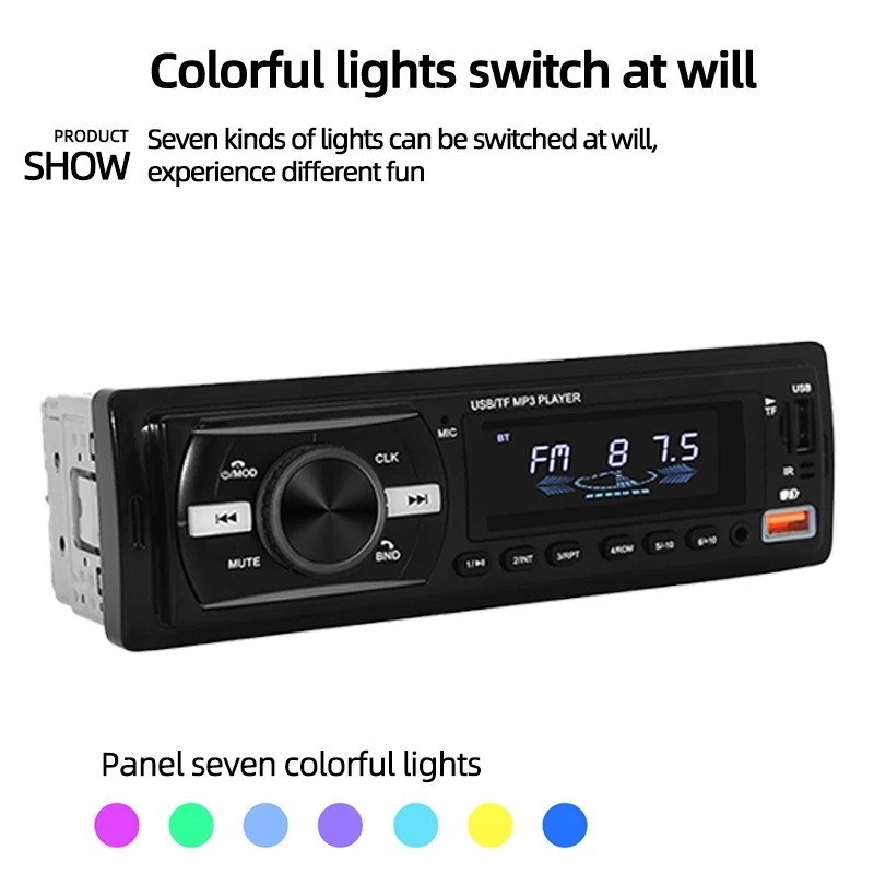 Single 1 Din Car Radio Audio Stereo MP3 Player Bluetooth USB/AUX/SD/FM