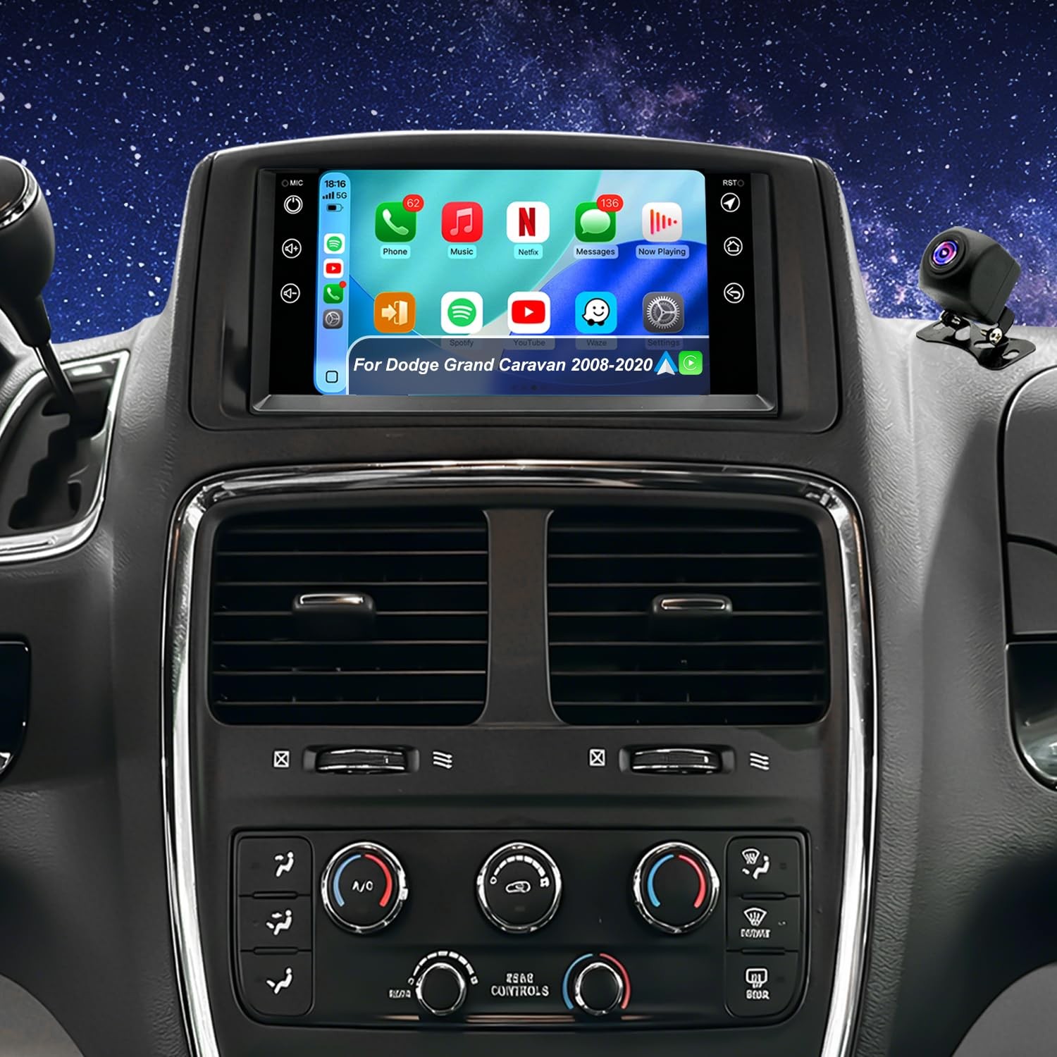 5G WiFi Upgrade Car Radio Touch Screen for Dodge & Jeep 2007-2020, GPS