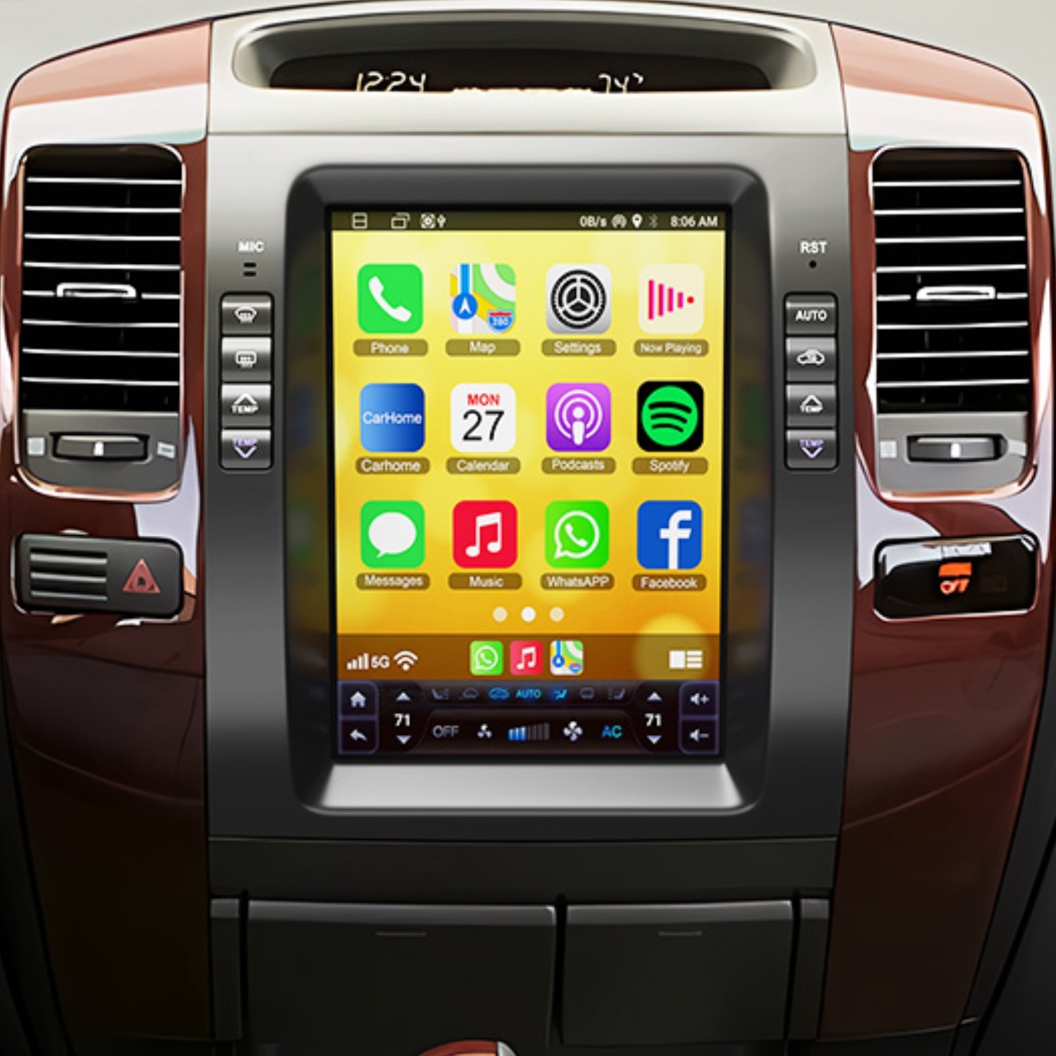 10.4″ For 2002-2009 Toyota Prado Lexus GX470 4+64GB CarPlay Car Stereo Radio GPS