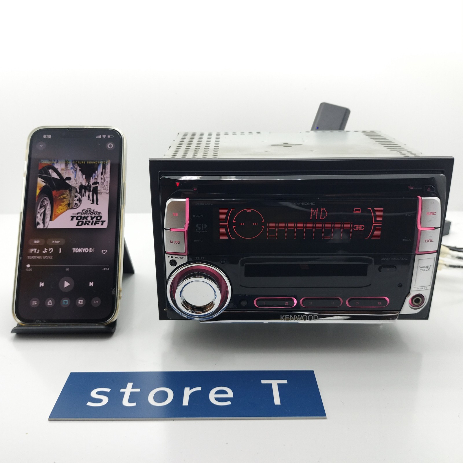 KENWOOD DPX-50MD 2Din Car Audio CD MD MDLP MP3 AUX Player add Bluetooth