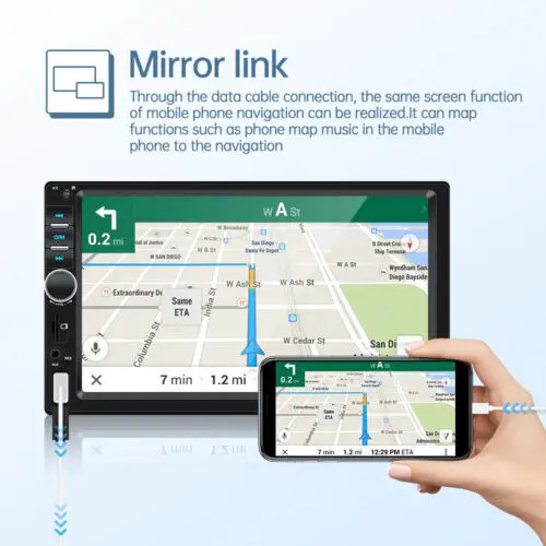 Car MP5 Player 7″ Double 2DIN Bluetooth Touch Screen Stereo Radio FM USB AUX TF+