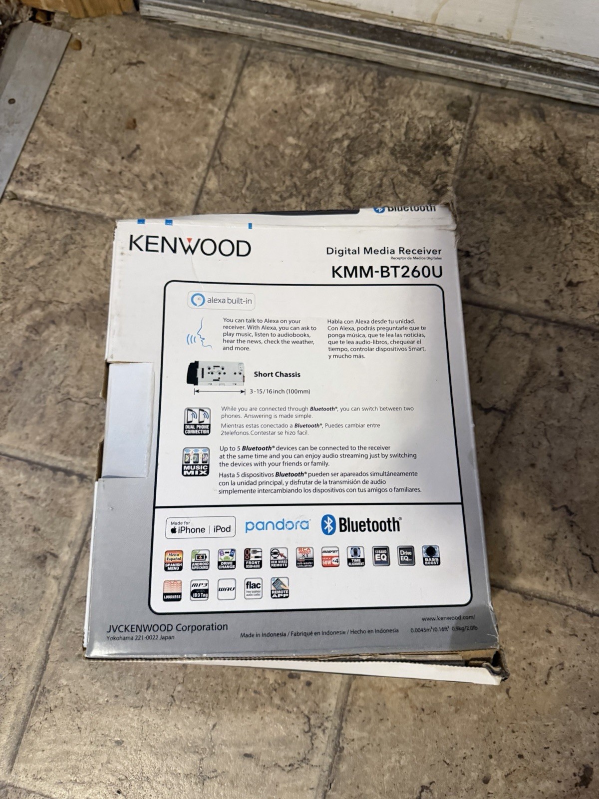 Kenwood KMM-BT260U Bluetooth Single DIN Car Stereo NEW In Box Harness Included