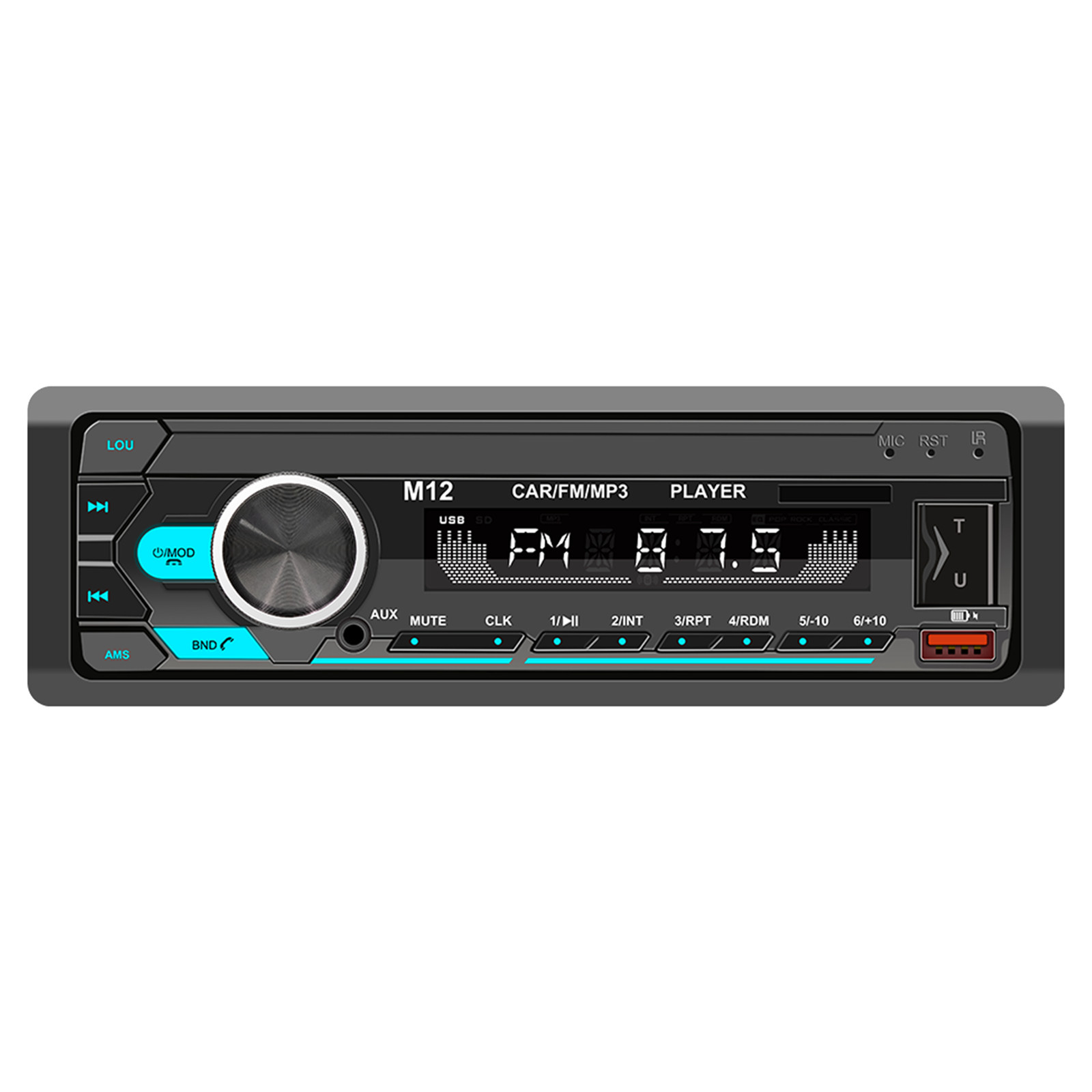 Car Stereo Bluetooth Audio In-Dash Aux Input Receiver SD USB MP3 Radio Player FM
