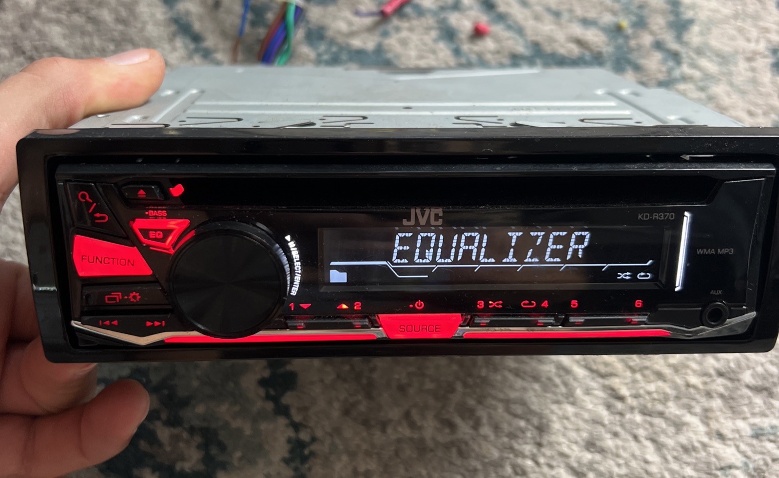 JVC KD-R370 Car Stereo CD MP3 WMA Player Radio Receiver – Turn On