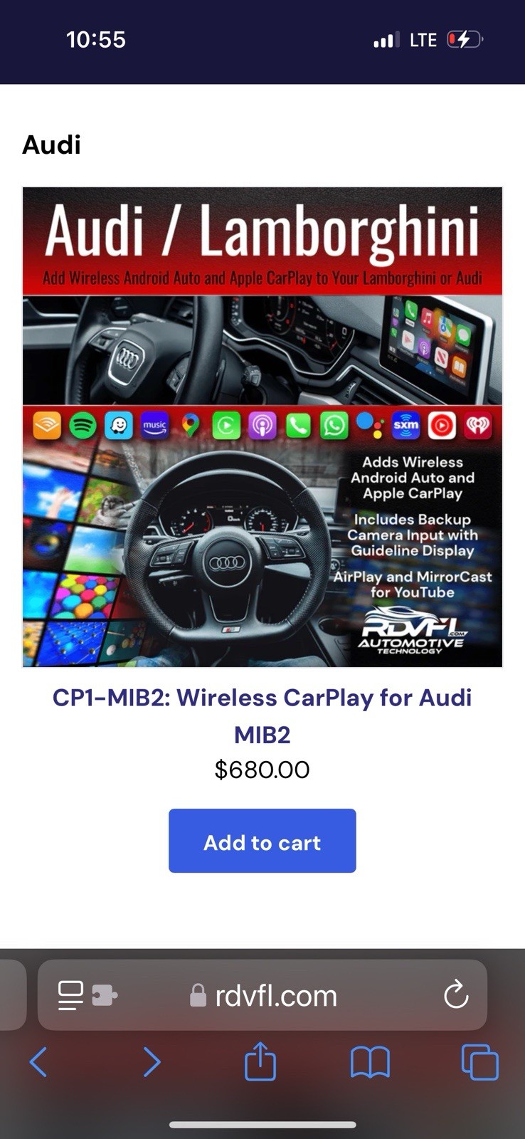 Fit For Audi A3 A4 A5 A6 A7 Q3 Q5 Q7 Wireless CarPlay Android Auto Retrofit Kit