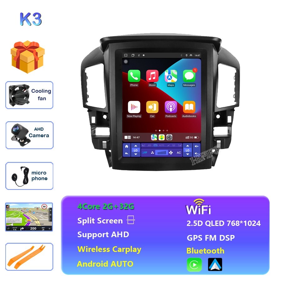 for Lexus RX300 RX330 Toyota Harrier 1998 1997-2003 Vertical Screen Car Radio