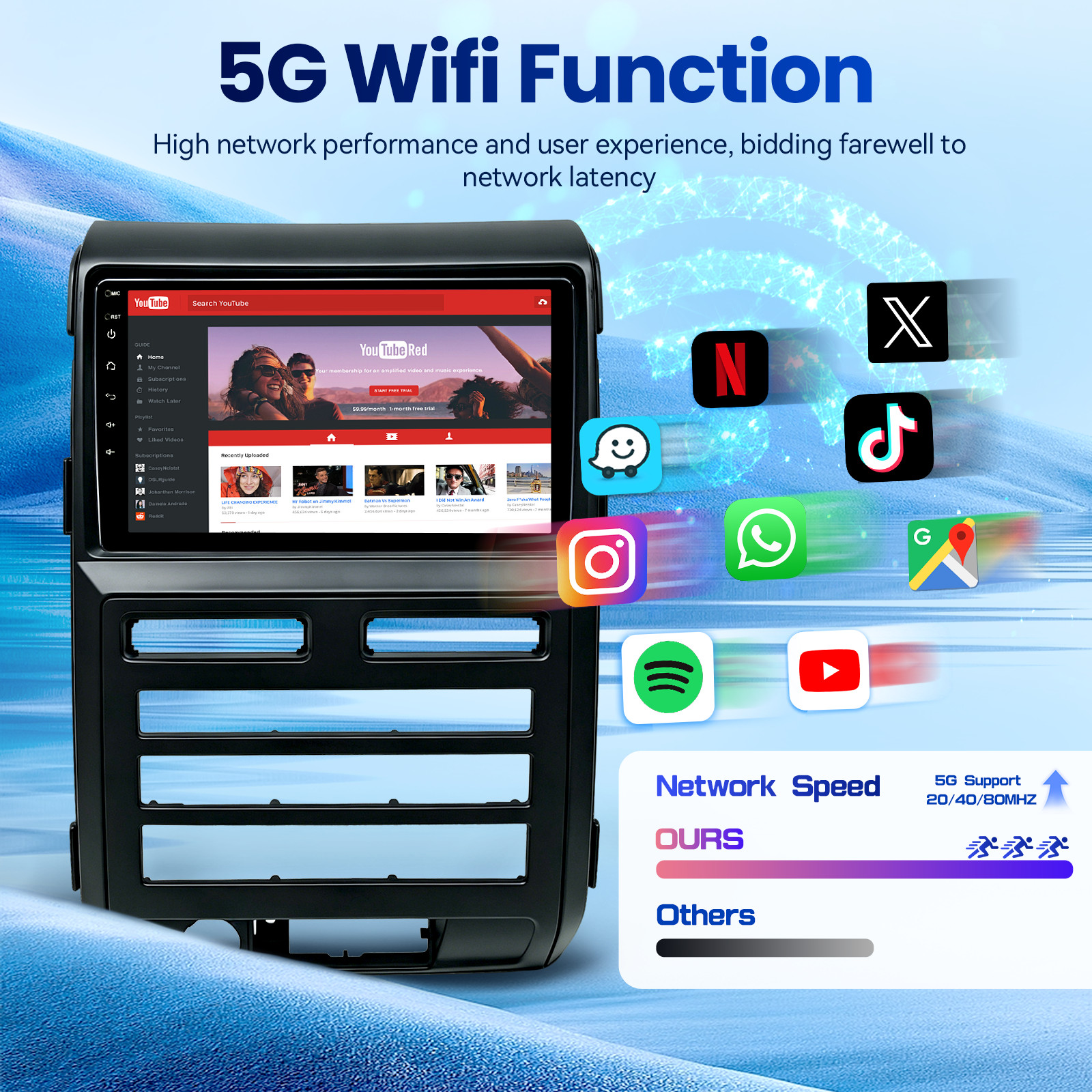 9″ Android 13 Car Radio Stereo Screen Carplay Navi GPS For Ford F150 2009-2012