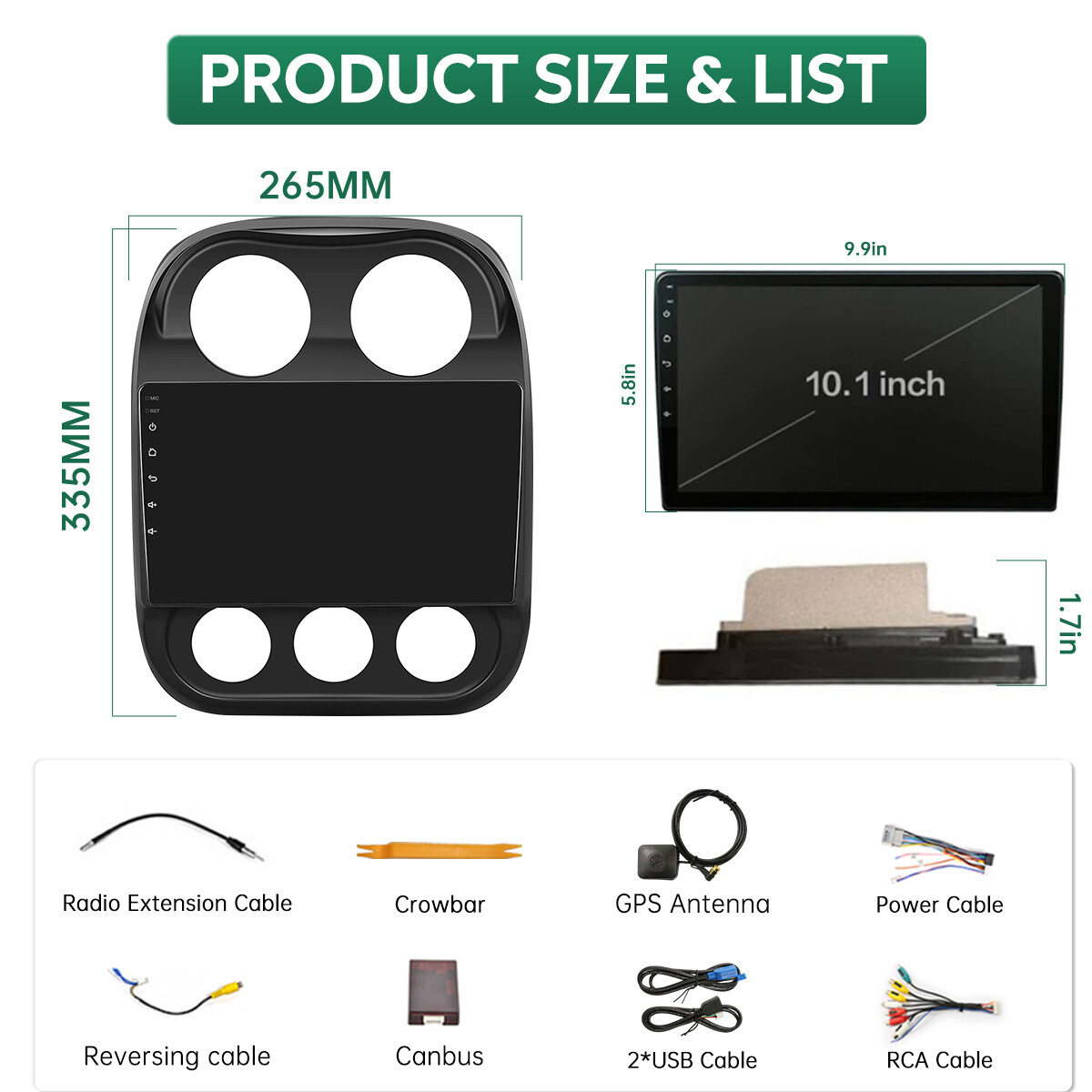 For Jeep Patriot Compass 2010-2016 GPS Apple CarPlay Android 12 Car Stereo Radio