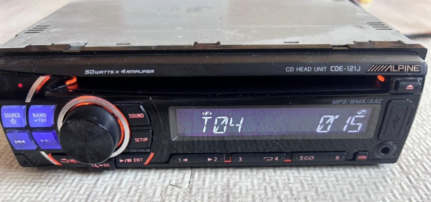 ALPINE CDE-121J CD HEAD UNIT MP3/WMA/AAC USB AM FM 1DIN 50W x4ch DC12V