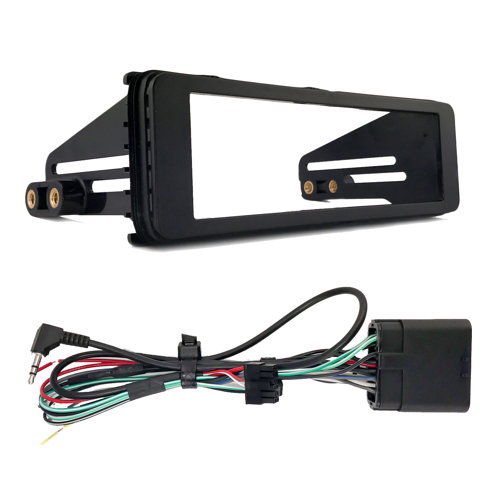 Single DIN Stereo Install Kit with Handlebar Kit (Fits Harley 98-2013), Antenna