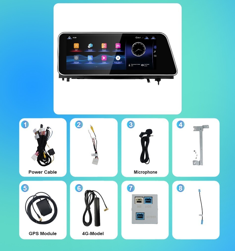 12.3″ Android 13 Car Radio Stereo GPS Maps Navi Carplay For Lexus RX 2016-2019