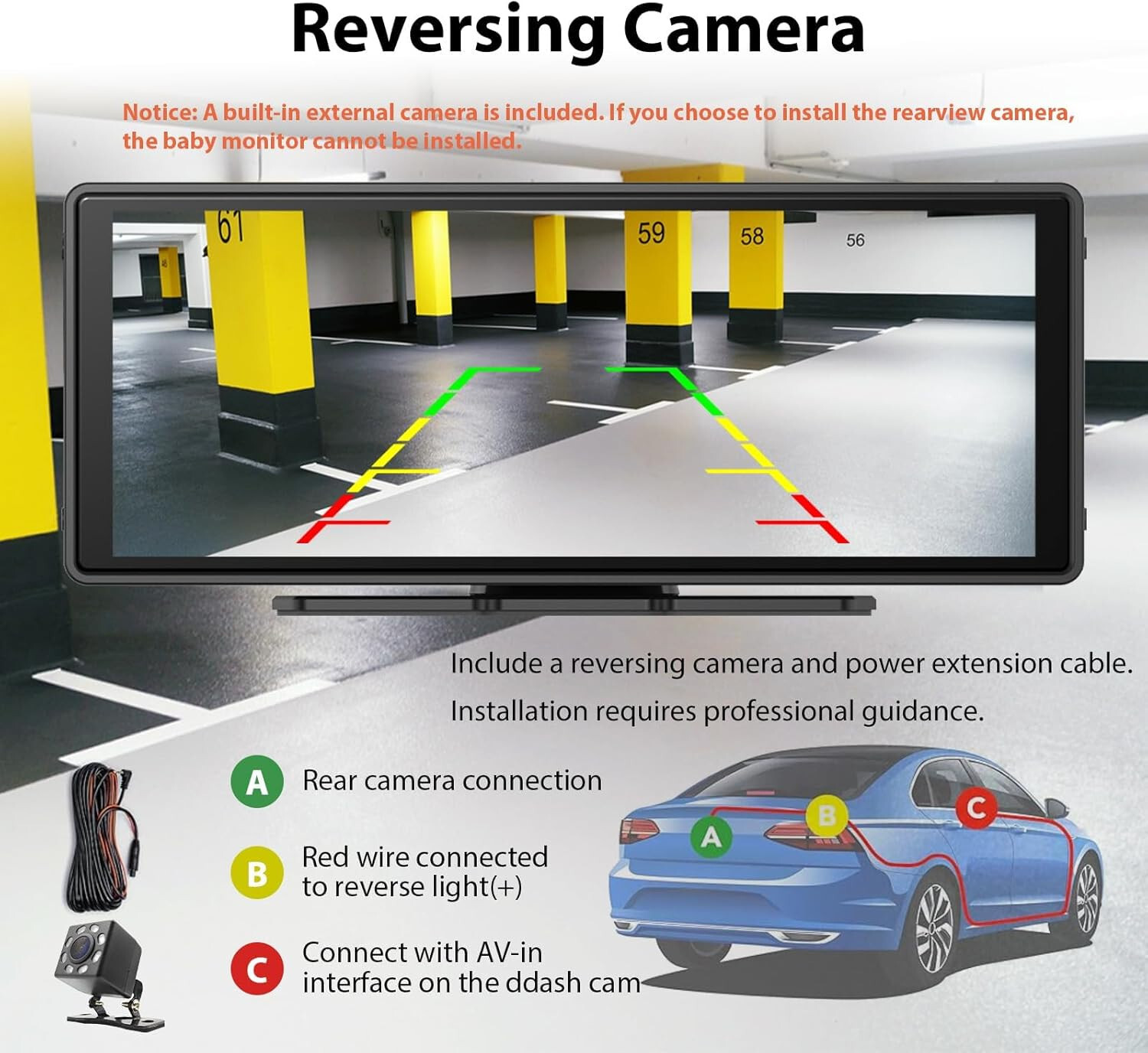 10.26 inch Carplay Video Recorder Portable Car Stereo Baby Monitor Back Seat NEW