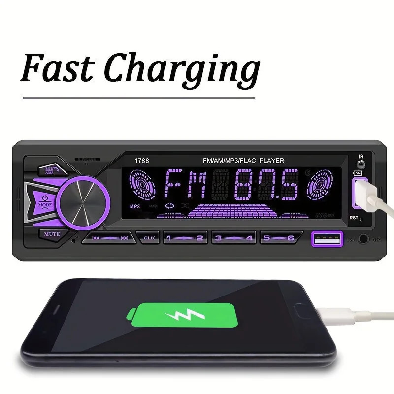 Bluetooth Car FM Radio MP3 Player In-Dash SD USB AUX AM/FM Stereo Audio Receiver
