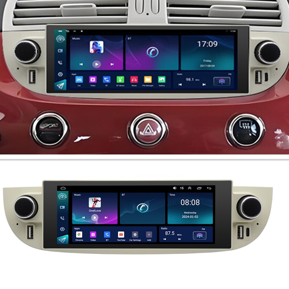 6.86in Car Radio Player WIFI Mirror Link For Carplay Fit For Fiat 500 2007-2015
