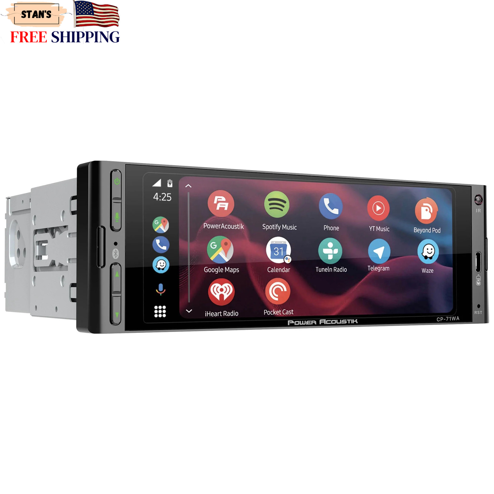 CP-71WA Single DIN 6.5″ Color Touchscreen Car Stereo with Bluetooth Connected…