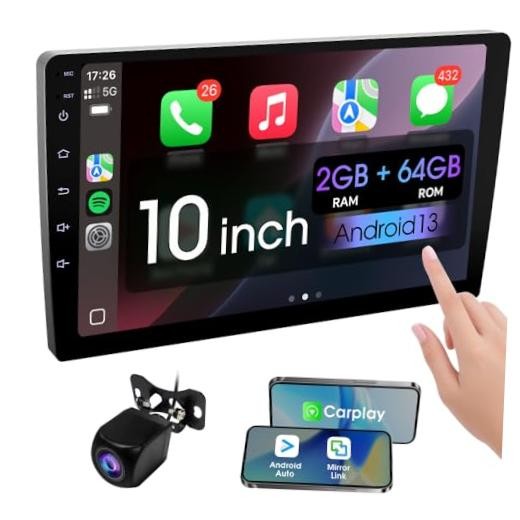 10.1 Inch Double din car Screen,with wireles CarPlay and RAM 2GB+ROM 64GB