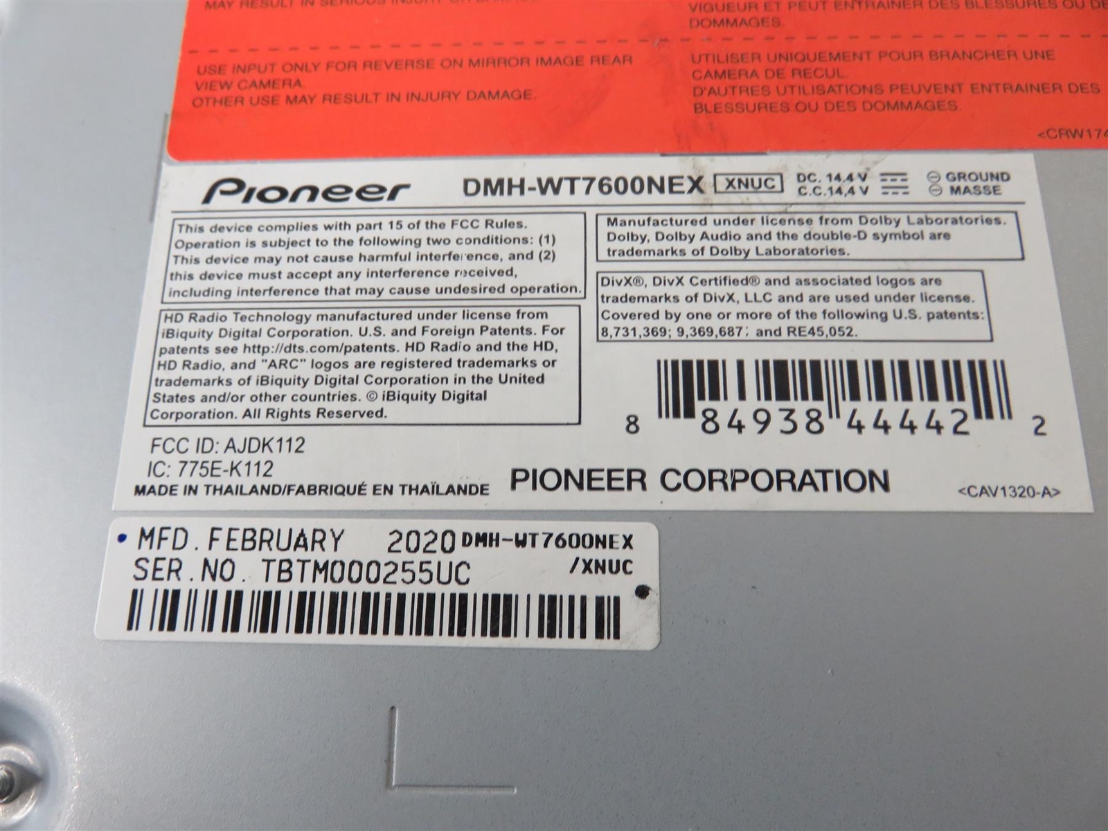 Pioneer DMH-WT7600NEX 1-Din Digital Multimedia Receiver – Free Shipping