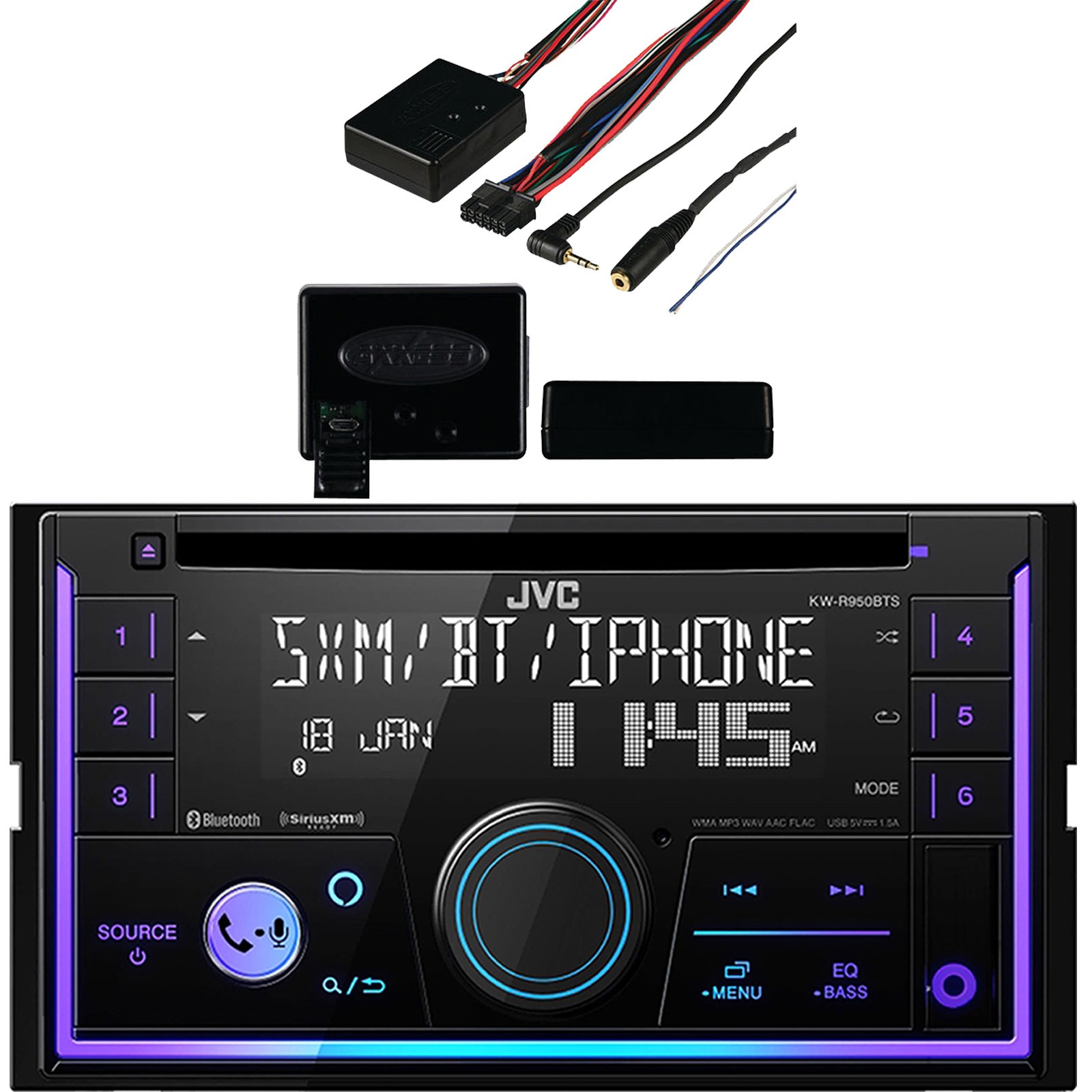 JVC KW-R950BTS Double-DIN AM/FM Receiver, Steering Wheel Control Interface
