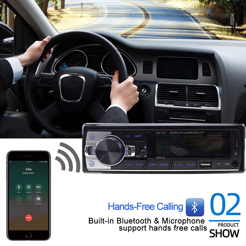 1 Din Bluetooth FM MP3 USB SD AUX With Remote Control Car Radio Receiver