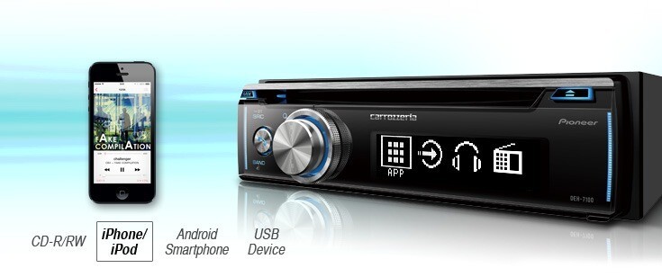 Pioneer Carrozzeria DEH-7100 Car Stereo CD Audio Receiver 1DIN USB Bluetooth AUX