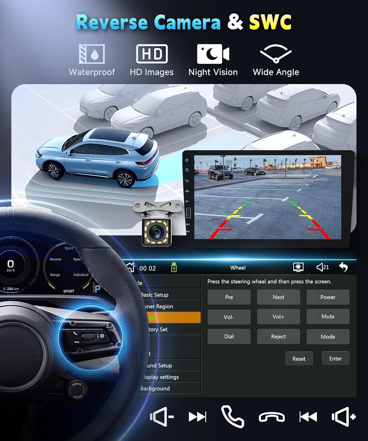 9 Inch Single Din Car Radio Stereo, Wireless CarPlay Android Auto, 1 Din HD Touc