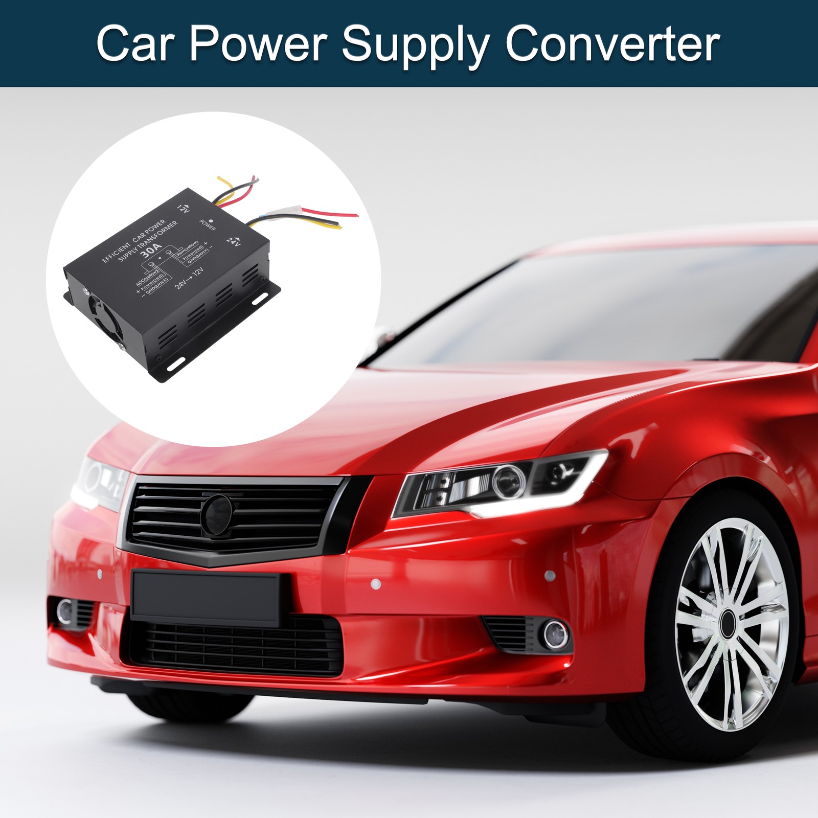 Trucks 24V Step Down to 12V Car Power Supply Converter Module 30A Compatible