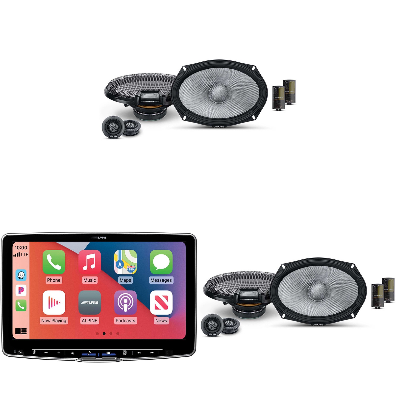 Alpine ILX-F511 11″ Touchscreen Receiver with (2) R2-S69C 6×9″ Comp Bundle