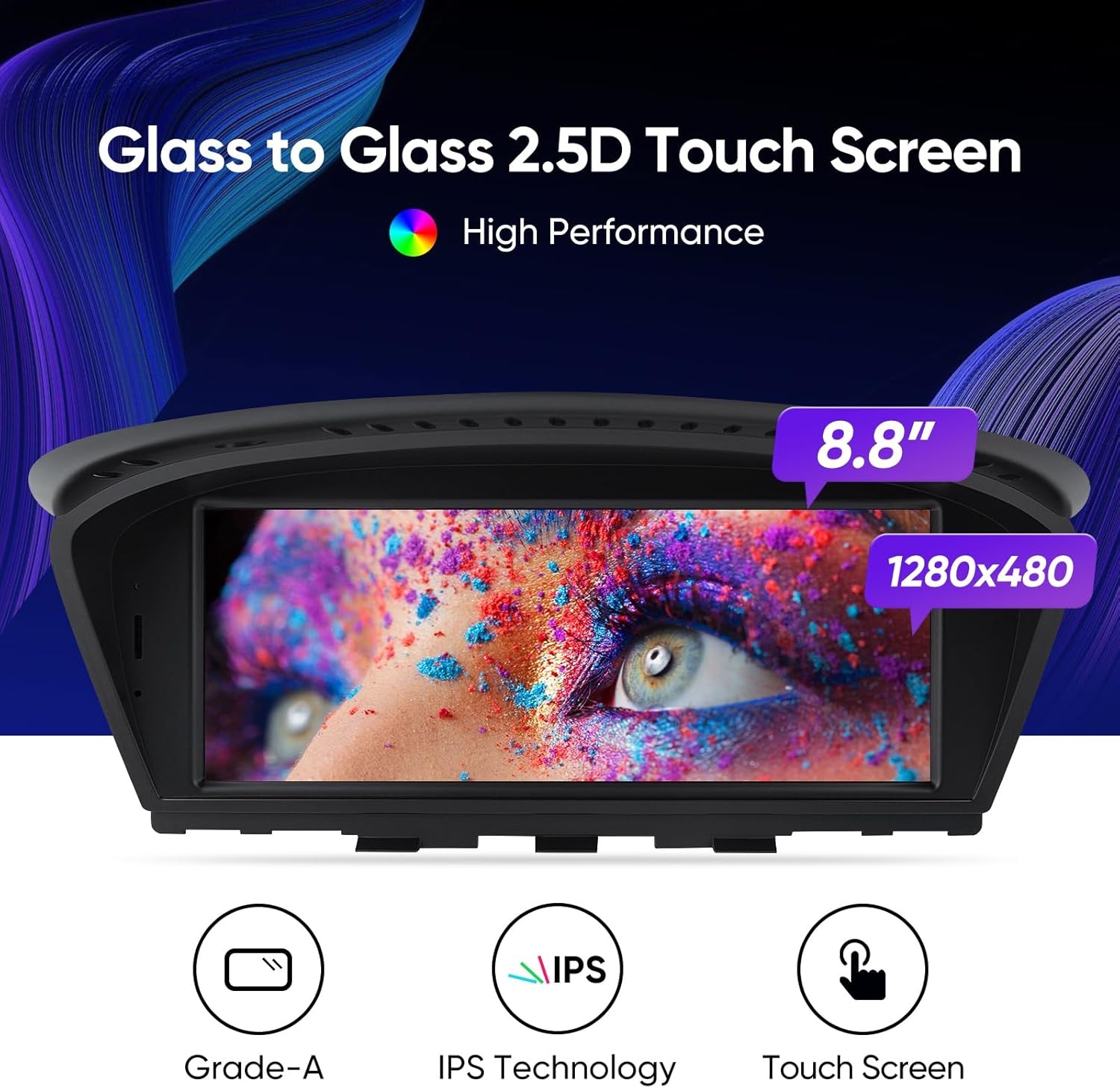 8.8′ Wireless CarPlay TouchScreen With Youtube For BMW E90 E60 E63 E64 CCC/CIC