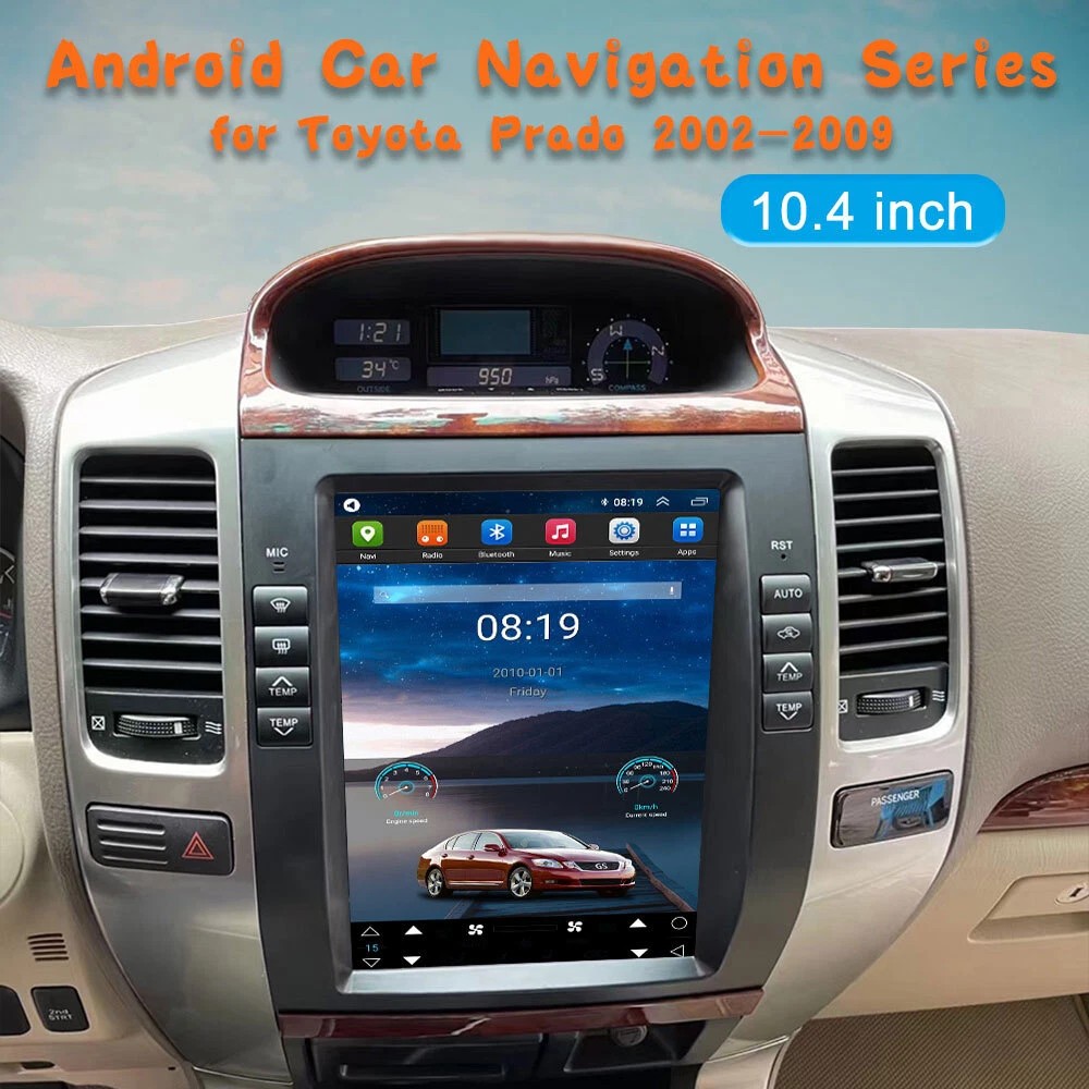 Tesla Android 13 Car Radio For Toyota Land Cruiser Prado 120 2002-2009 Player