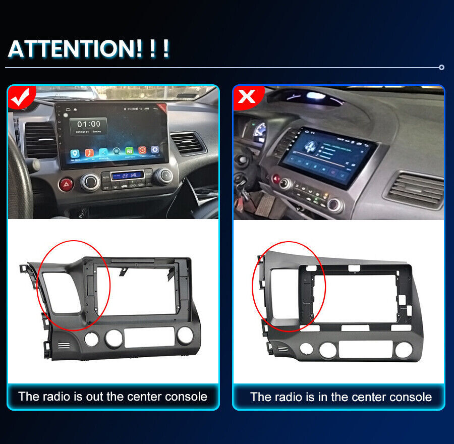 For Honda Civic 2006-2011 4+64G Apple CarPlay Auto Android Car Radio Stereo Wifi