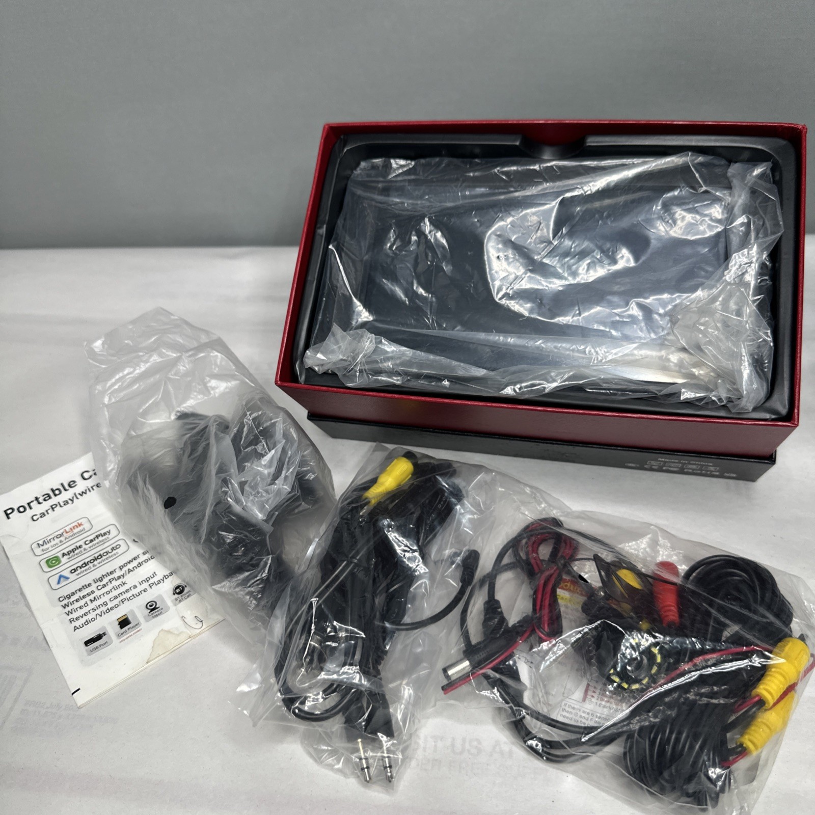 7” Portable Wireless Car Stereo Touch Screen w/ Backup Camera Open Box