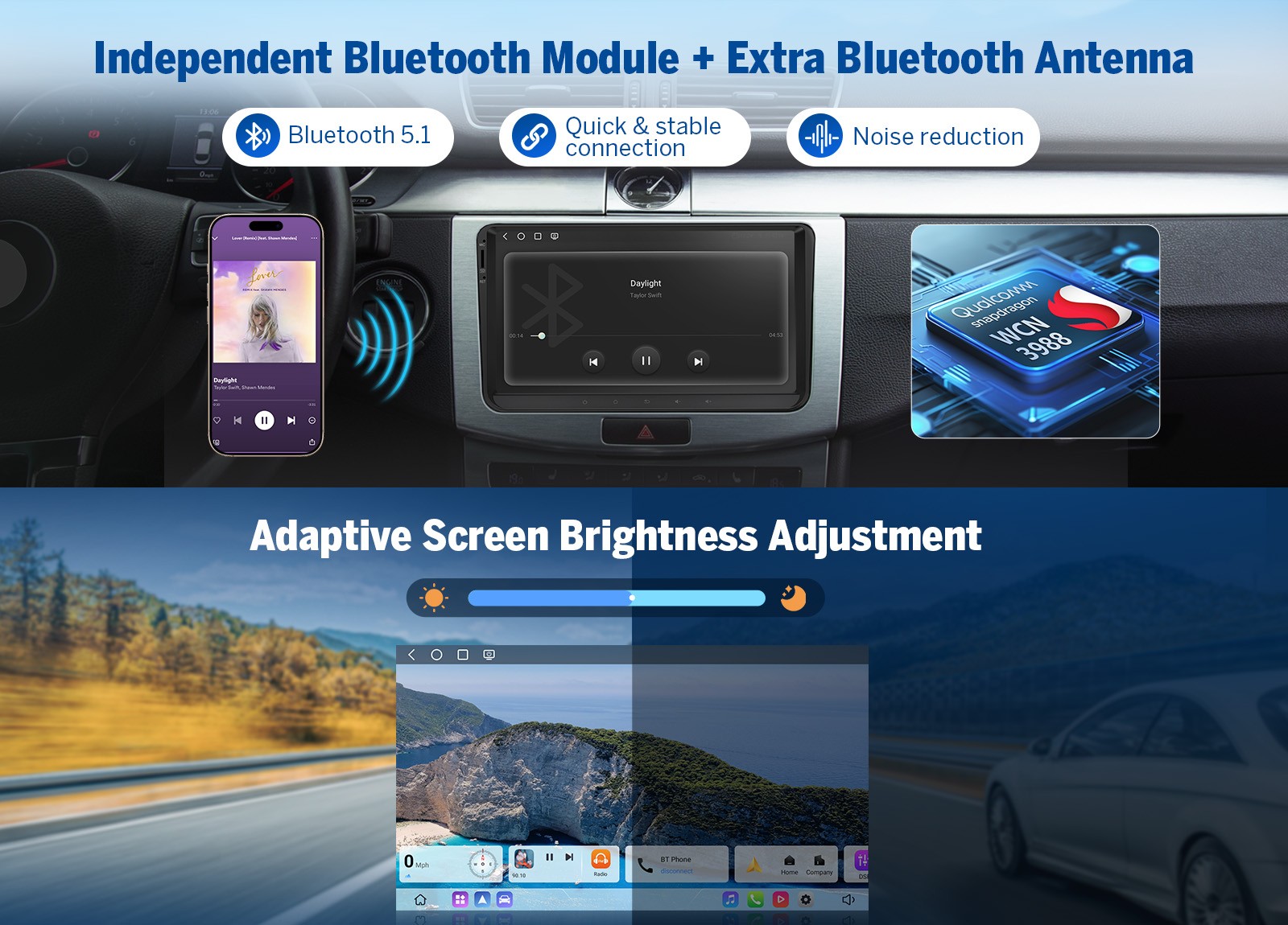 9″ QLED 6+64 Android Auto Car Stereo Radio CarPlay for VW Jetta MK6 Touch Screen