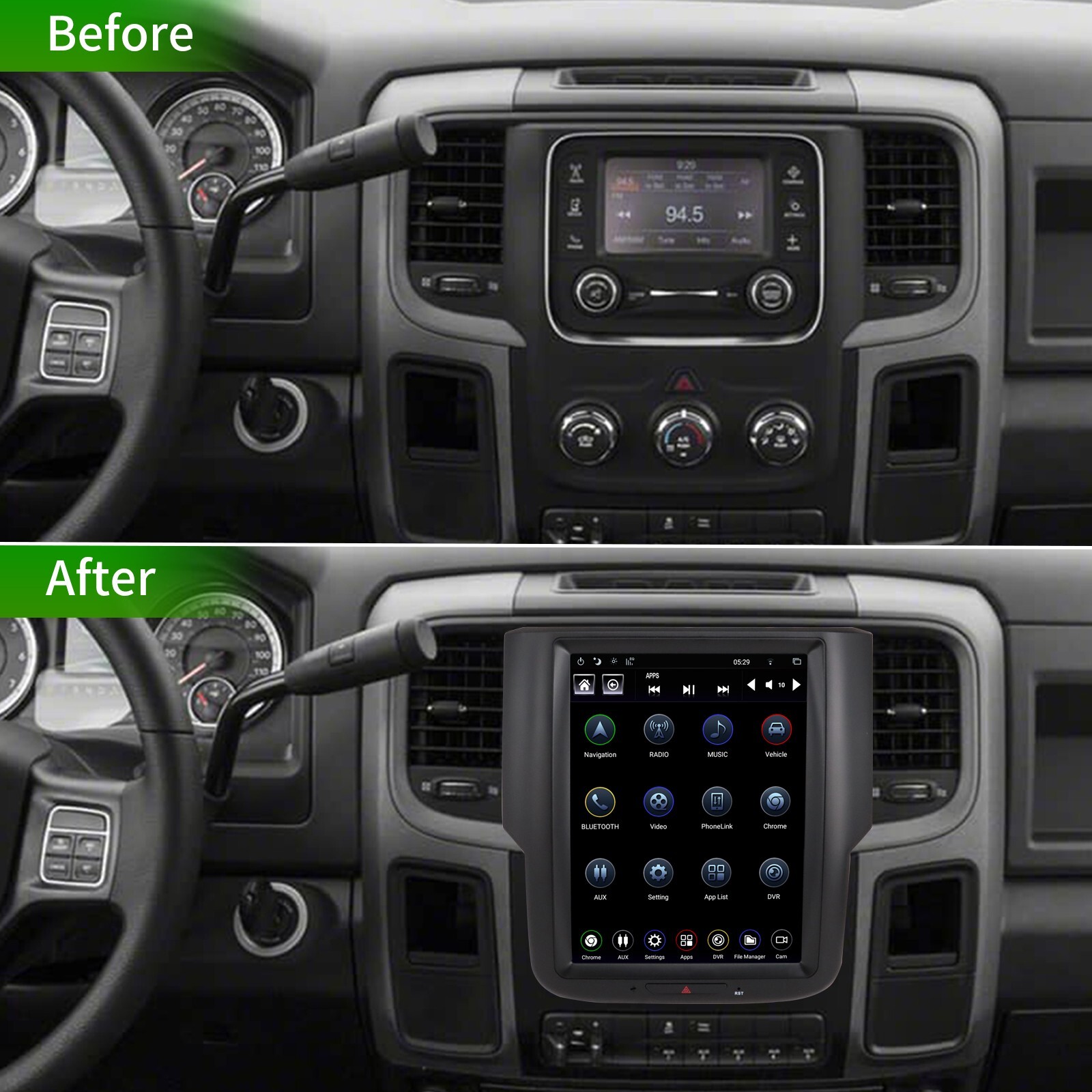 GEN 4 Android Car Radio Stereo For Dodge RAM 1500 2500 3500 2013-2018 GPS Navi