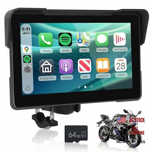Motorcycle Carplay Screen 7 Inch with Wireless CarPlay/Android Auto,