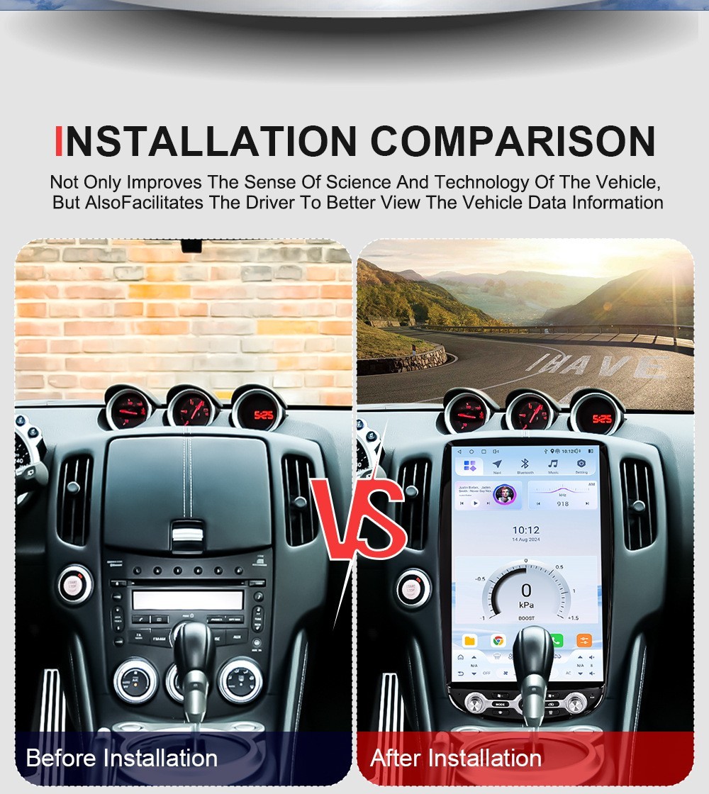 14.5″ Android 13 Car Radio GPS Navi Carplay Stereo 4+64G For Nissan 370Z 2005-19