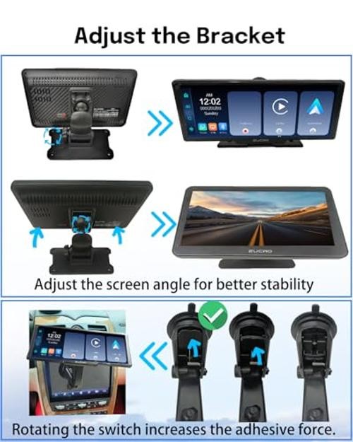 9 Inch Wireless CarPlay Screen for Car & Android Auto – 9 Inch Black