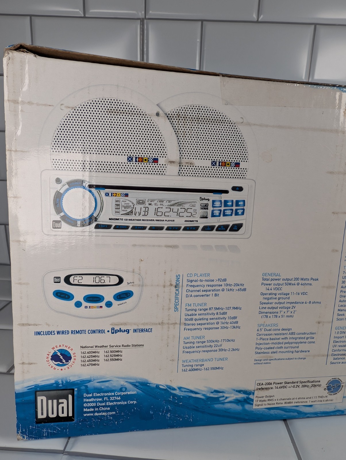Dual Marine Receiver 200 Watt With Speakers New In Box
