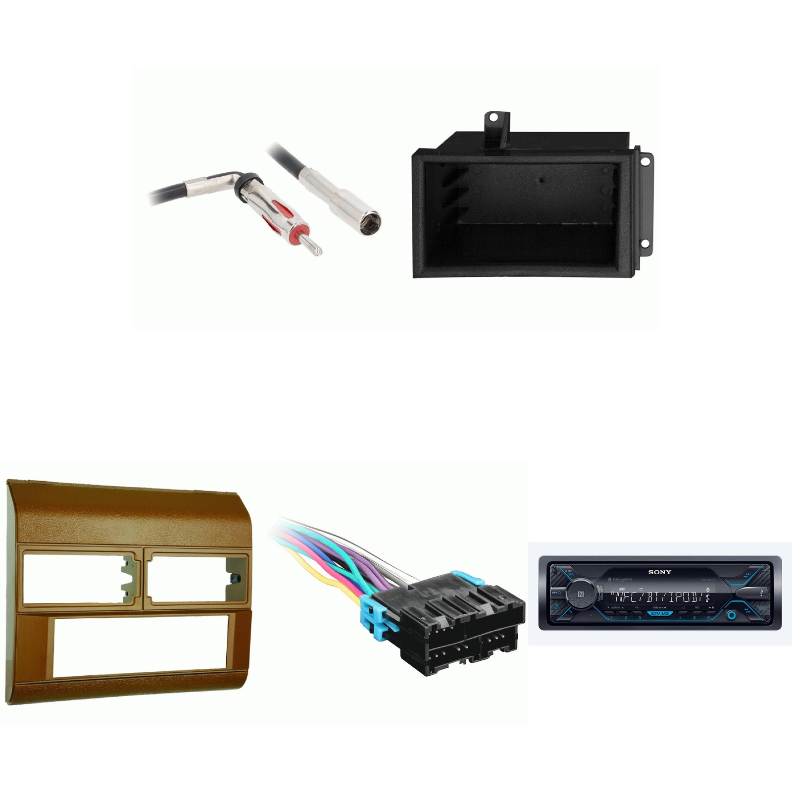 SONY DSX-A415BT Single Din Radio Bundle BROWN Dash includes pocket Compatible…