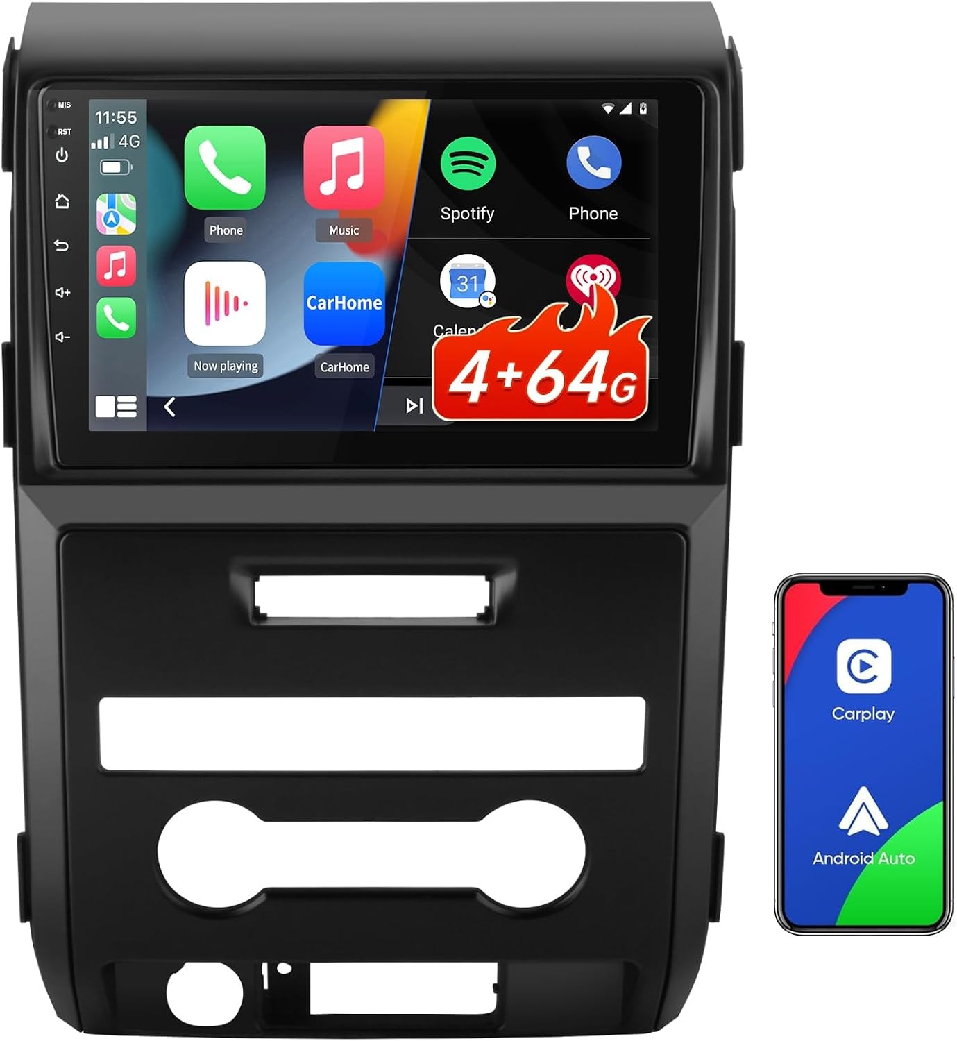 9 Inch Android 13 Car Stereo Ford F150 2009-2012 4GB 64GB