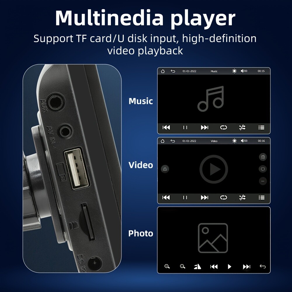 Universal 7-inch touch screen car stereo wireless portable Android iOS wireless