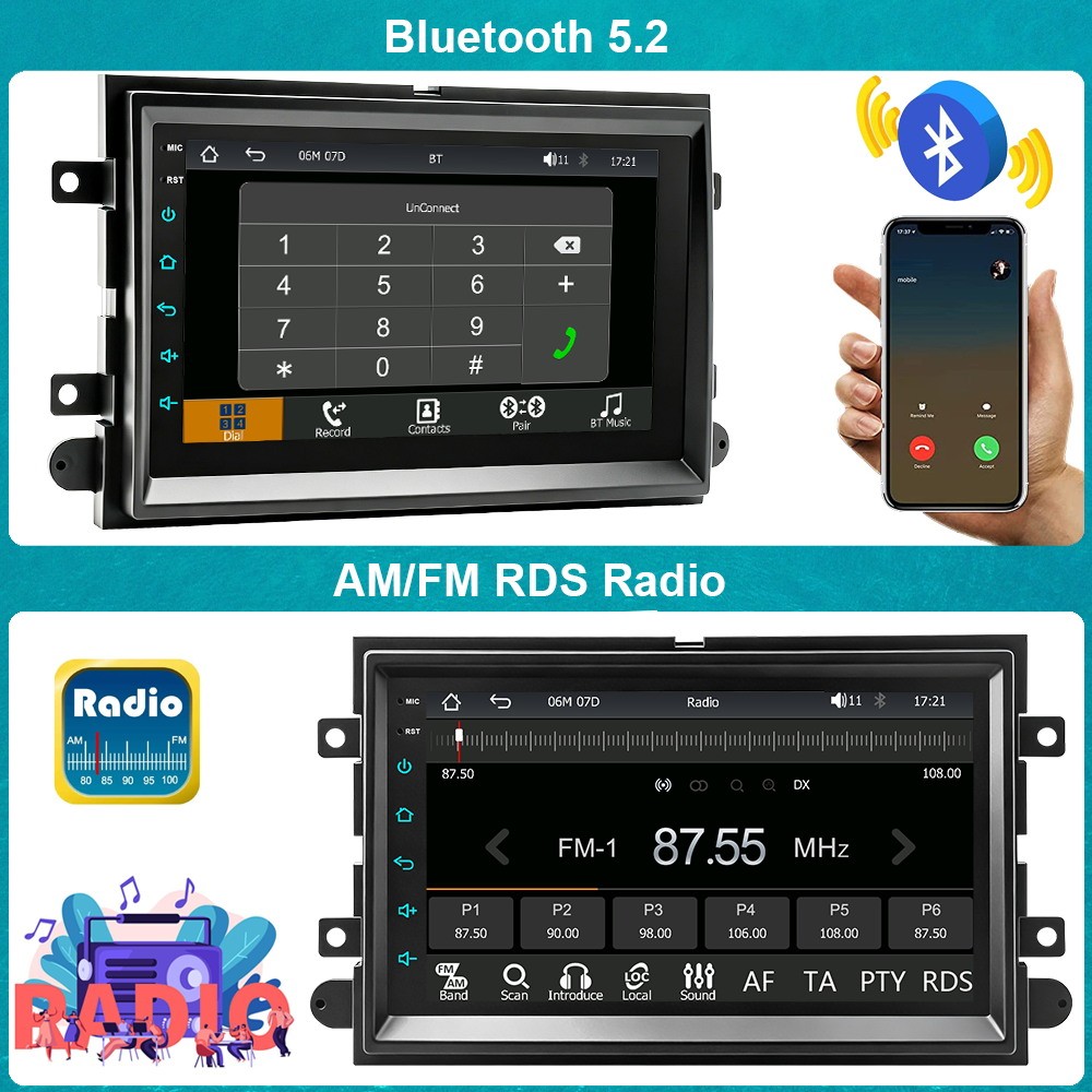 Plug Play Wireless Carplay Car Radio Stereo GPS For Ford F150 Mustang 2005-2009