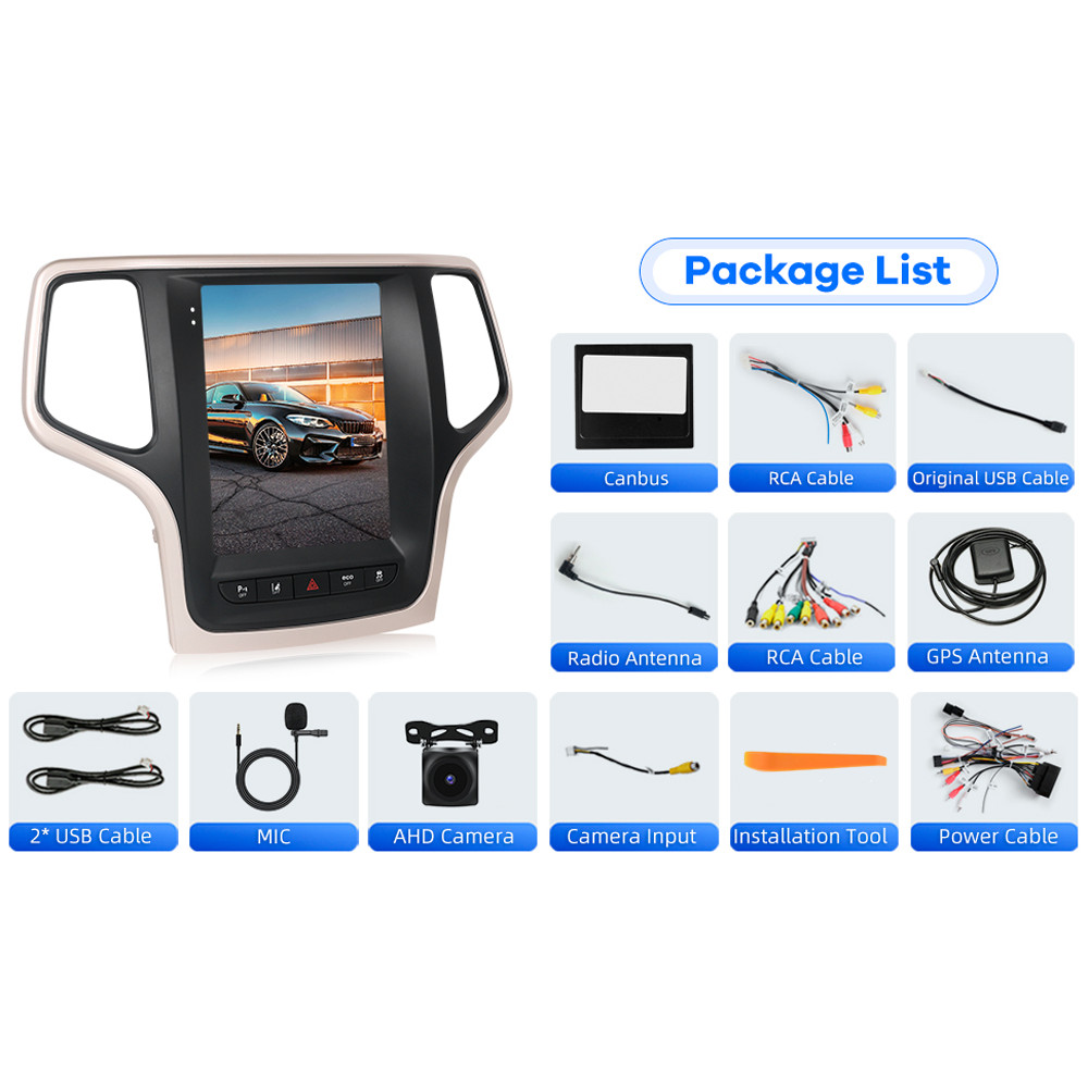 For 14-22 Jeep Grand Cherokee Android Carplay Car Stereo Radio GPS Navi 64G