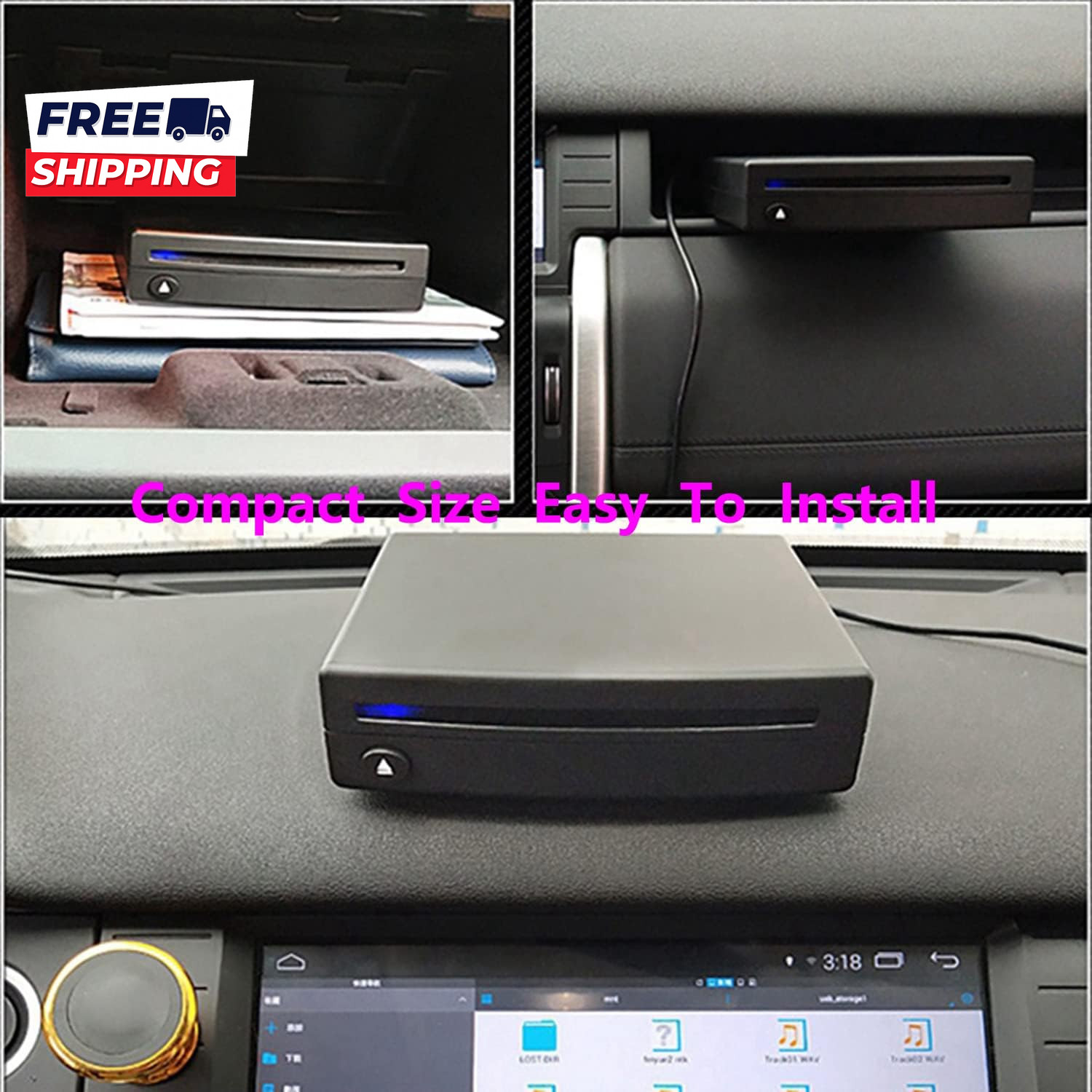 External USB Car Universal CD Player Vehicle CD Player for Car via USB Radio