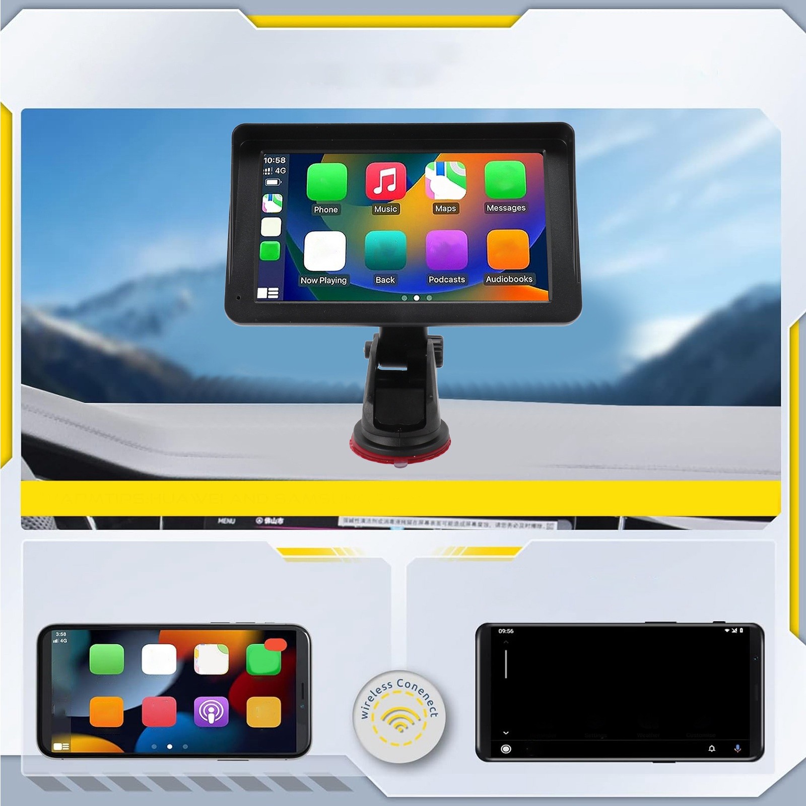 Car Stereo 7 Inch HD Touch Screen Portable Car Stereo For Mirror Link With RAGA